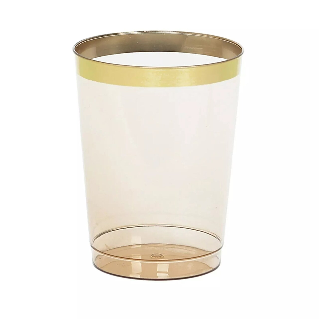 25 Crystal Amber Gold Gold 10 oz Plastic Cups Gold Rim Party Events Decorations